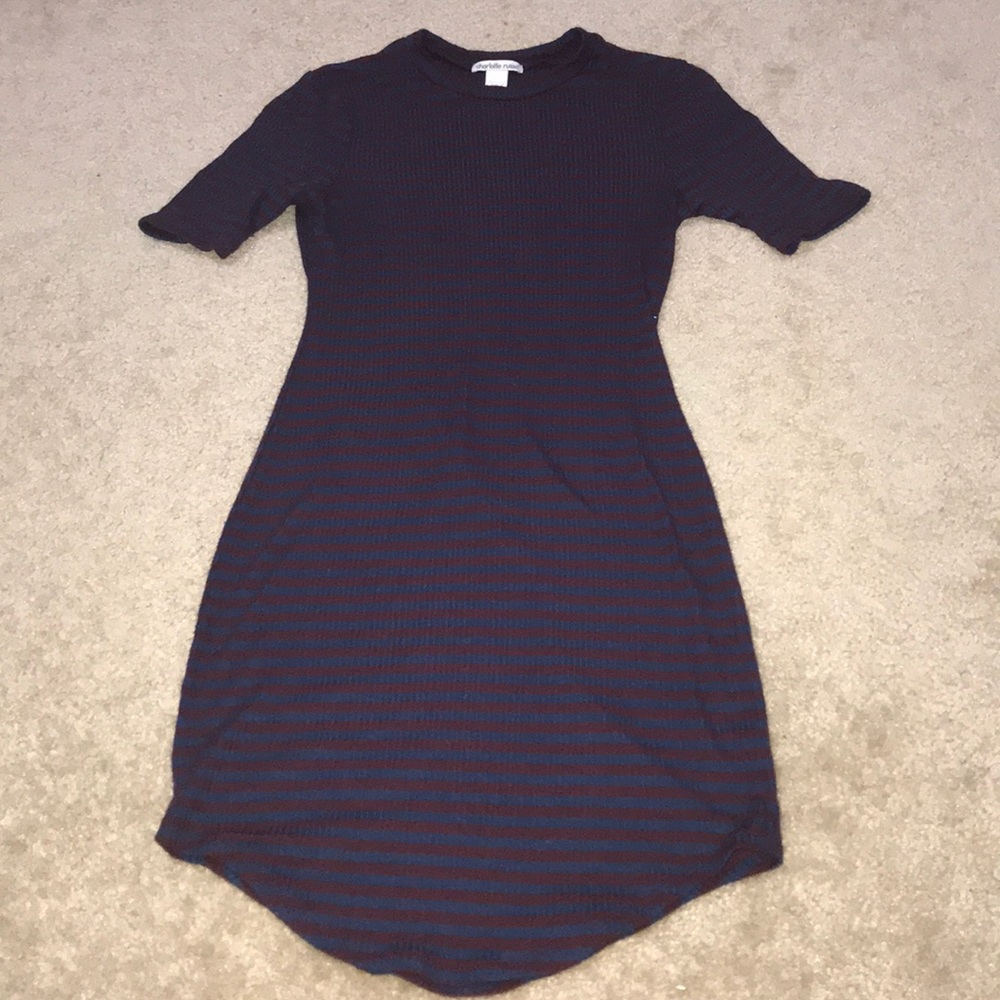 stripped fitted dress